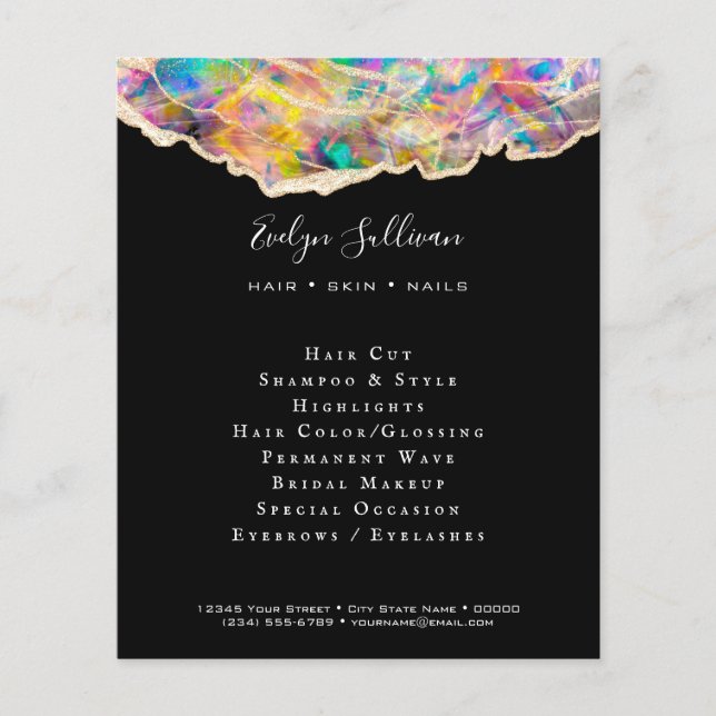 conception optique sur prospectus noir (Devant)