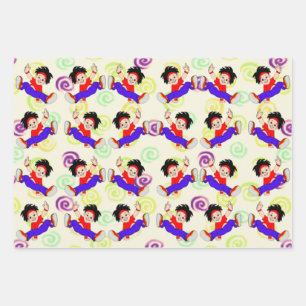 Conception papier enveloppant d'un garçon dansant