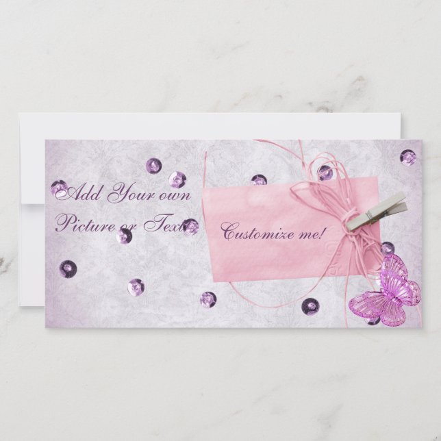 Conception personnalisable de papillon rose joli (Devant)