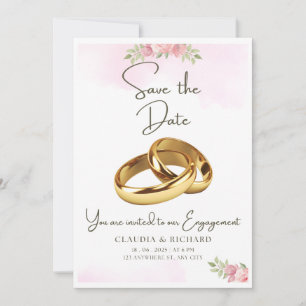 Conception personnalisée de carte Fiançailles blan