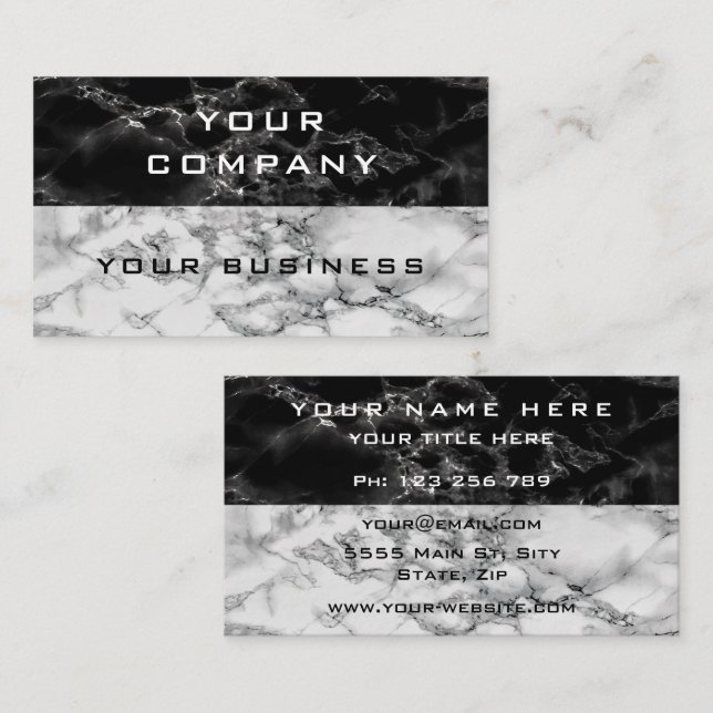 Conception personnalisée de marbre Carte de visite (Devant / Derrière)