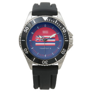 Conception personnalisée de montre de drapeau