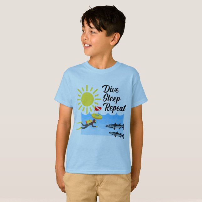 Conception répétée du sommeil de plongée - T-shirt (Devant entier)