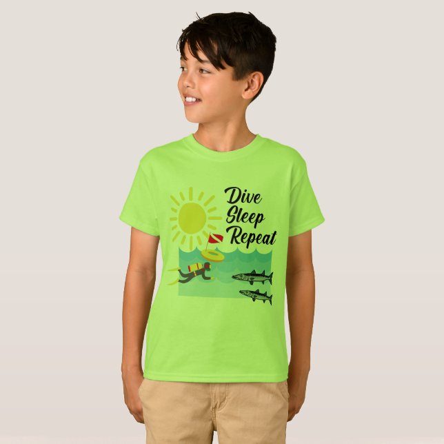 Conception répétée du sommeil de plongée - T-shirt (Devant entier)