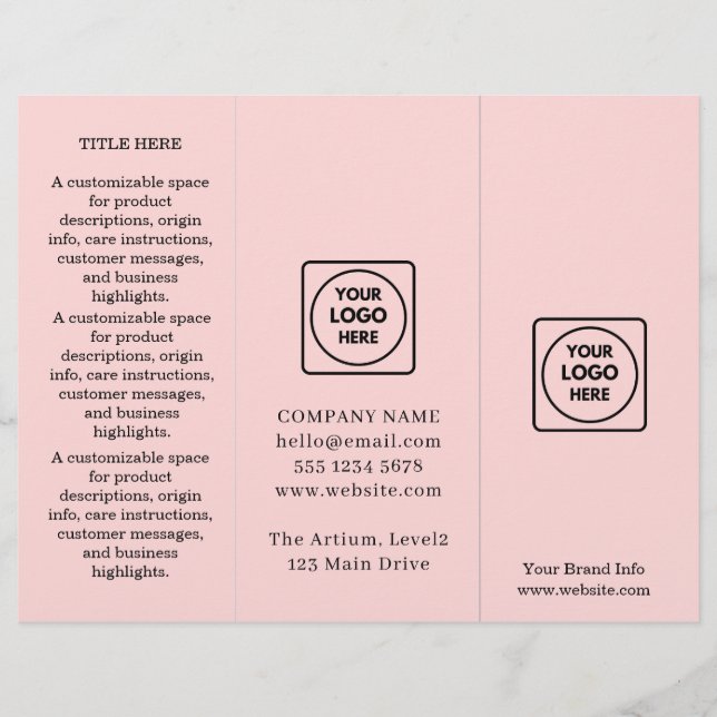 Conception Rose Pâle Blanc | Moderne Professionnel (Devant)