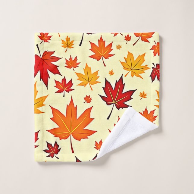 Conception sans couture de feuillage d'automne (Gant de toilette)