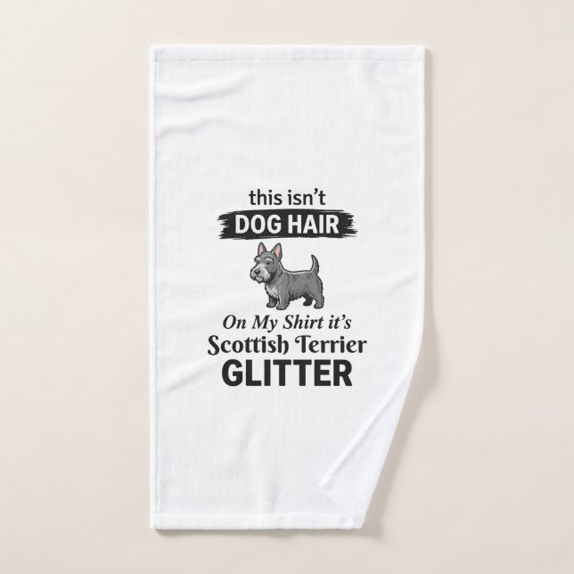 Conception Scottish Terrier Pailleté Amateur de Ch (Serviette à main)
