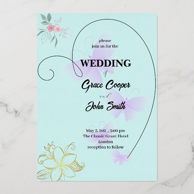 Conception simple de carte mariage (Recto)