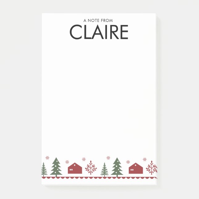 Conception simple de Noël pour note Post-it® perso (Devant)