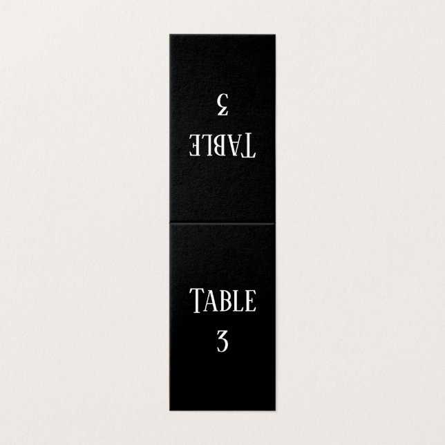 Conception simple noir et blanc - Numéro de table (Outside Unfolded)