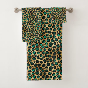Conception Turquoise et Gold Leopard Series 14