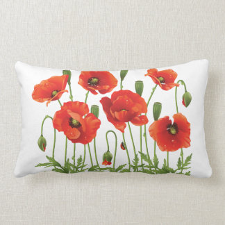 Conception ukrainienne de coussin rouge de pavots