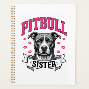 Conception vectorielle de sœur Pitbull amateur de