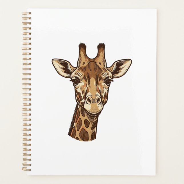 Conception vectorielle de tête de girafe gravée vi (Devant)