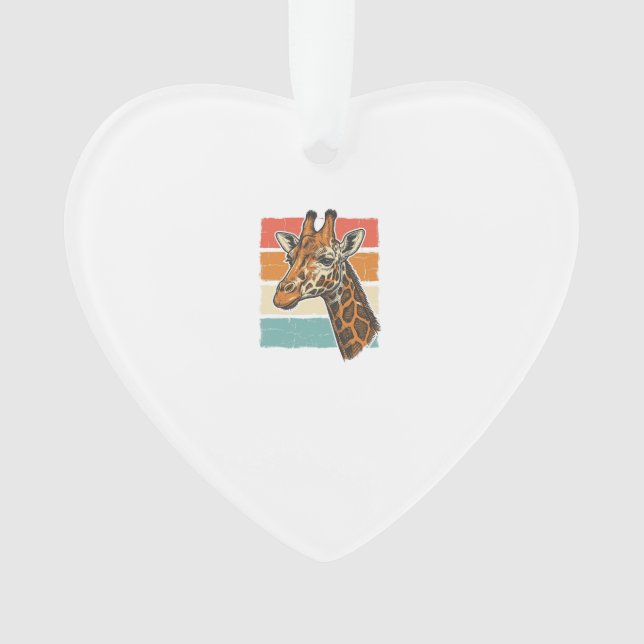 Conception vectorielle de tête de girafe rétro vin (devant)