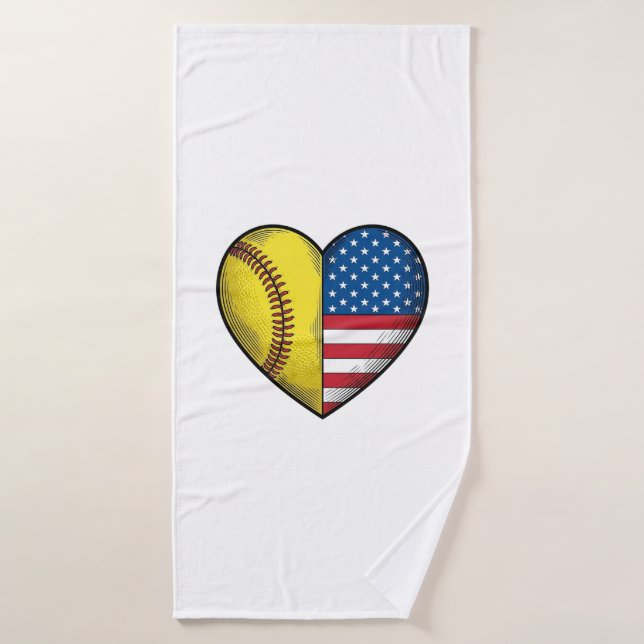 Conception vectorielle vintage de softball USA dra (Serviette de bain)