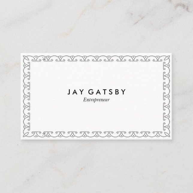 Conception vintage d'art déco du carte de visite | (Devant)