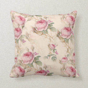 Conception Vintage de Rose de chou Oreiller