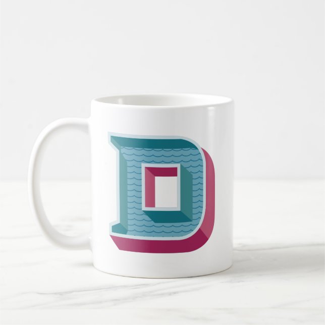 Conception vintage Monogramme D Tasse de café init (Gauche)