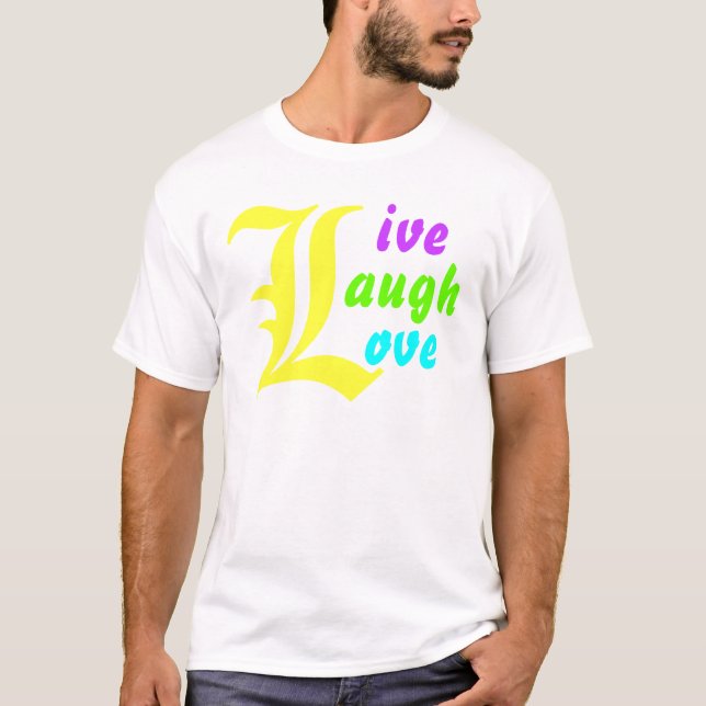 Conception VIVANTE de T-shirt d'AMOUR de RIRE de ~ (Devant)