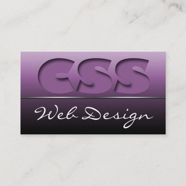 Conception Web CSS violet Cartes de visite élégant (Devant)