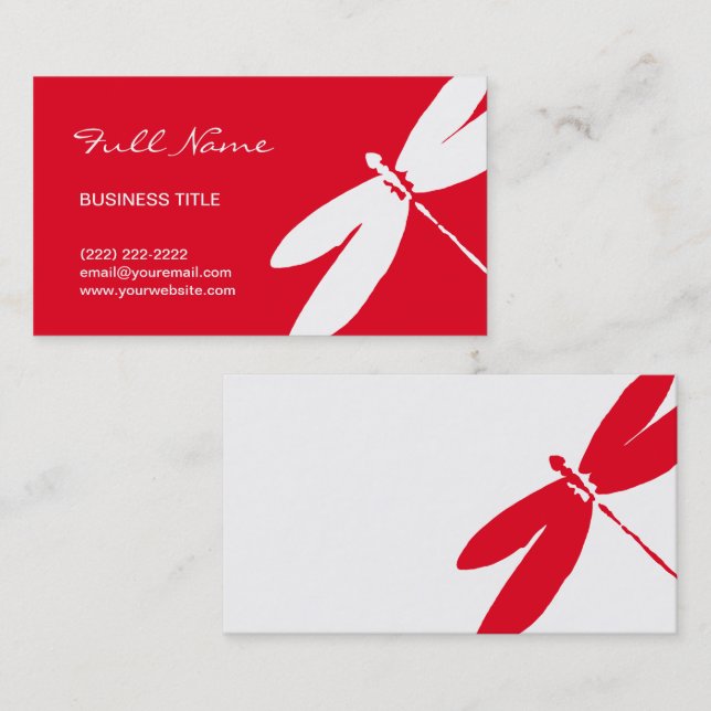 Conceptions de carte de visite rouges de logo de (Devant / Derrière)