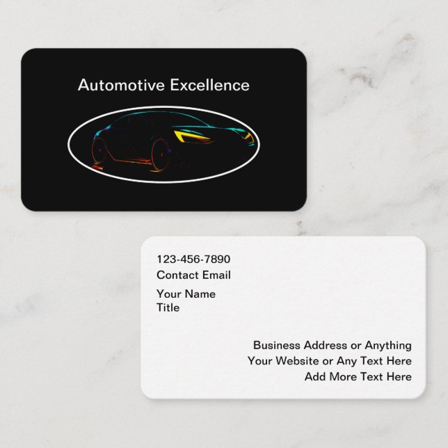 Conceptions de cartes de visite automobiles les pl (Devant / Derrière)