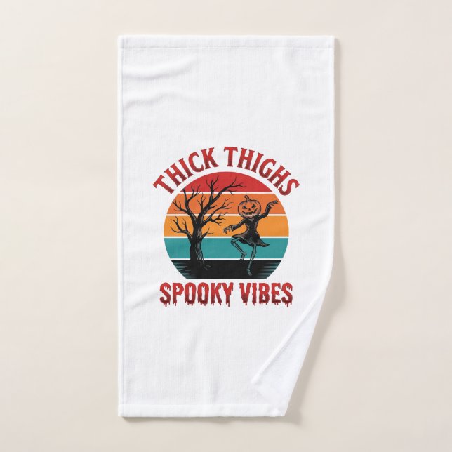 Conceptions de chemise Halloween Thick Thighs Spoo (Serviette à main)