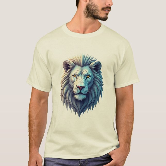 Conceptions de T-Shirt Lion Holographique Futurist (Devant)