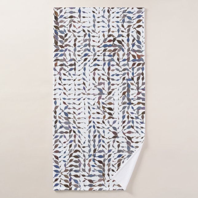 Conceptual background leaves drawing pattern. Styl (Serviette de bain)