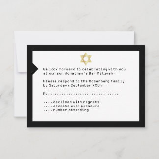 Concert Billet Bar Mitzvah RSVP Carte de réponse N