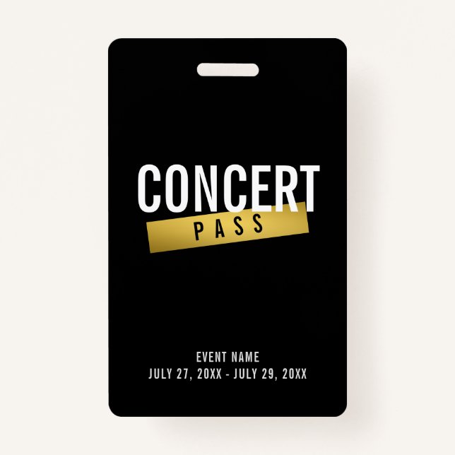 Concert Pass Music Festival Modern VIP Badge (Devant)