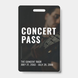 Concert Photo All Access Pass ID Badge