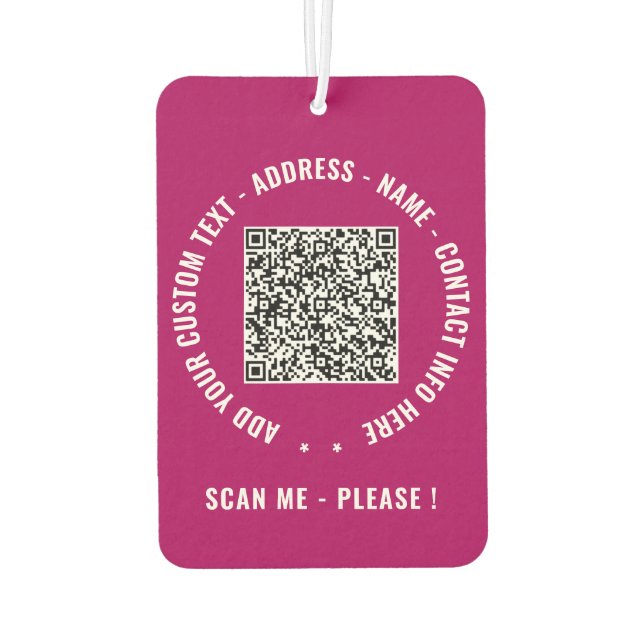 Concevez vos désodorisants de voiture avec code QR (Dos)