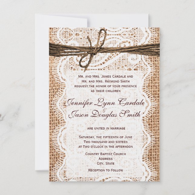 Concevez vos propres invitations de Mariage campag (Devant)