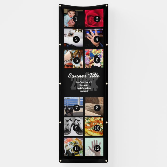 Concevez votre propre bannière verticale 12 photos (Vertical)