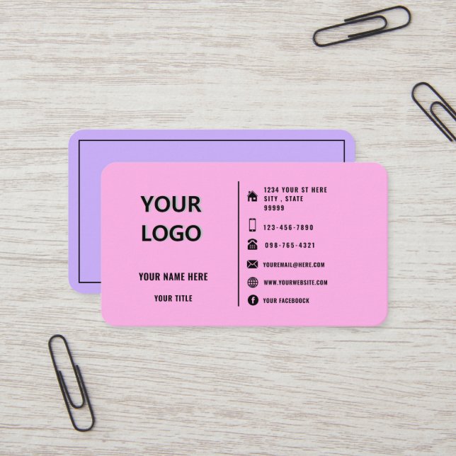 Concevez votre propre Carte de visite de deux coul (Devant/Arrière en situation)