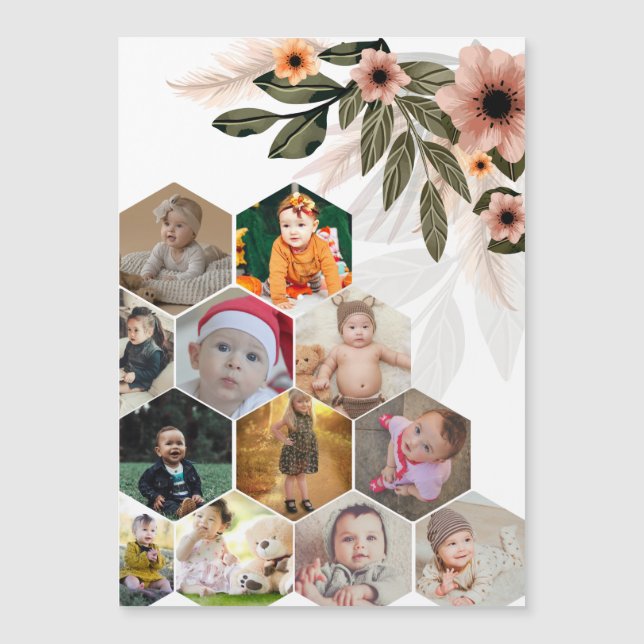 Concevez Votre Propre Collage De 12 Photos Florale (Devant)