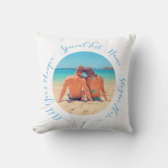 Concevez votre propre Coussin photo Nom de texte p (Recto)