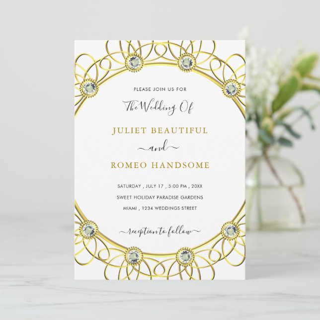 Concevez Votre Propre Faire-Part de Mariage Diaman (Debout devant)