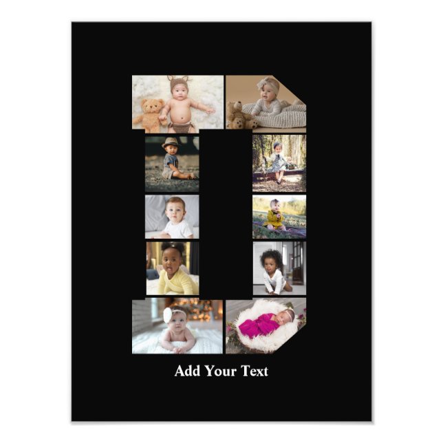 Concevez votre propre lettre D photo Collage (Devant)