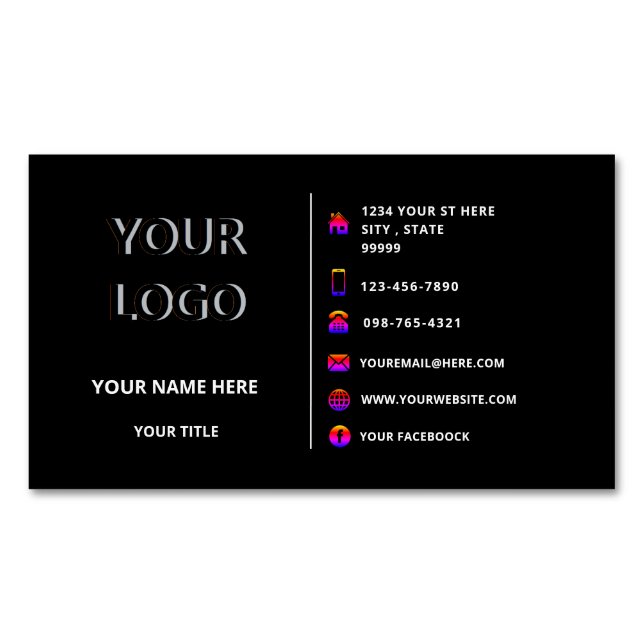 Concevez Votre Propre Magnet de Carte de Visite Vo (devant)
