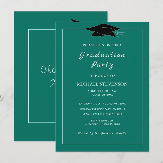 Concevez votre propre Modèle d'invitation de diplô (Devant / Derrière)