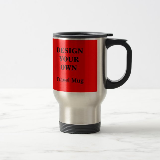 Concevez votre propre Mug de voyage - Rouge et Arg (Droit)