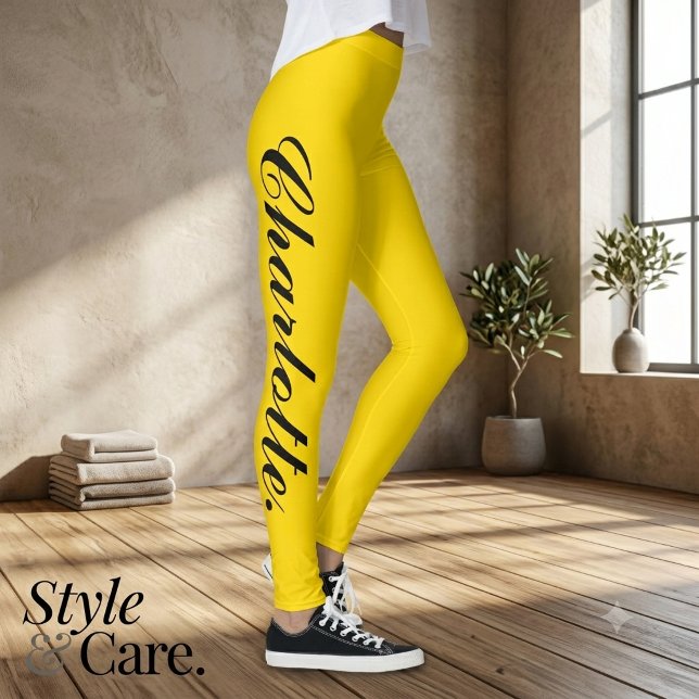 Concevez Votre Propre Nom sur des Leggings en Or d (Design Your Own Name on Stylish Gold Leggings)