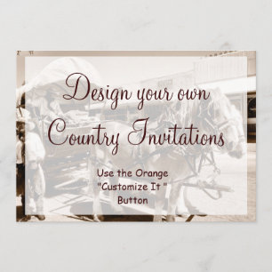 Concevez votre propre pays Invitations Chevaux de