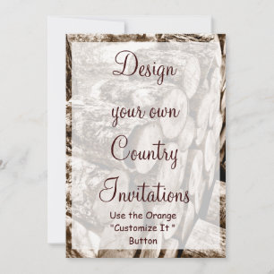 Concevez votre propre pays Invitations Modèle Wood
