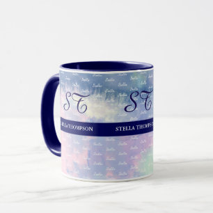 Concevez votre propre tasse bleu aquarelle avec de
