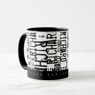 Concevez votre propre tasse de typographie noire a