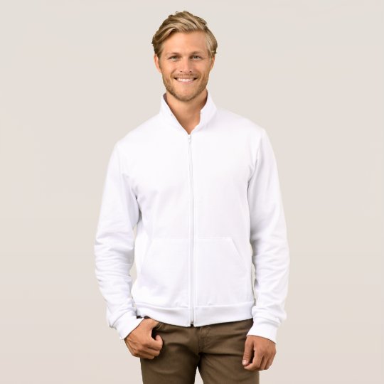 Veste Jogger molletonnée pour homme avec zip unisexe, Blanc